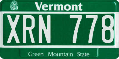 VT license plate XRN778