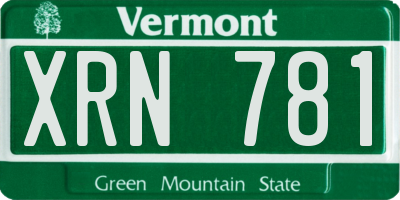 VT license plate XRN781