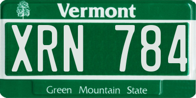 VT license plate XRN784