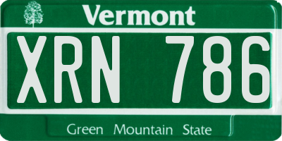 VT license plate XRN786