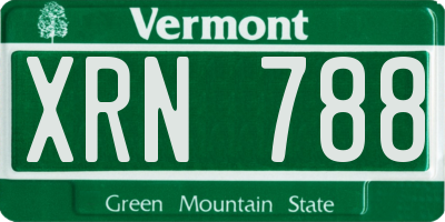 VT license plate XRN788