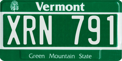 VT license plate XRN791