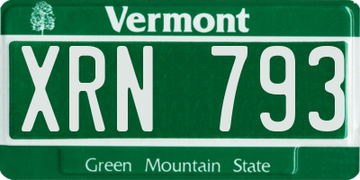 VT license plate XRN793