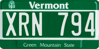 VT license plate XRN794