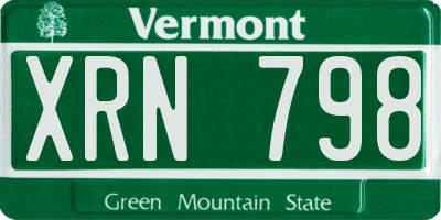 VT license plate XRN798