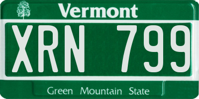 VT license plate XRN799