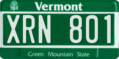 VT license plate XRN801