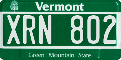 VT license plate XRN802
