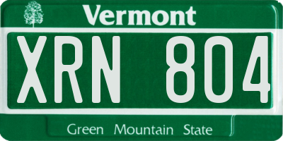 VT license plate XRN804