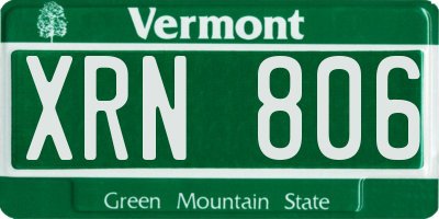 VT license plate XRN806
