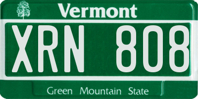 VT license plate XRN808