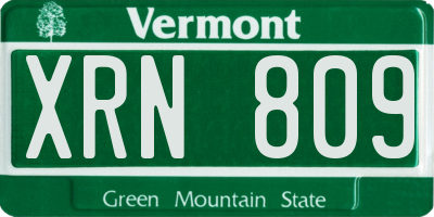 VT license plate XRN809