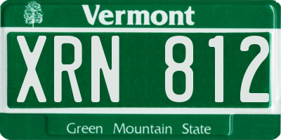 VT license plate XRN812