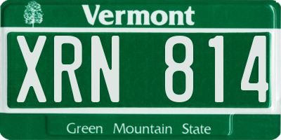 VT license plate XRN814