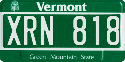 VT license plate XRN818