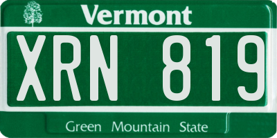 VT license plate XRN819
