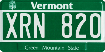 VT license plate XRN820