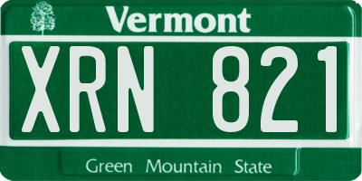VT license plate XRN821