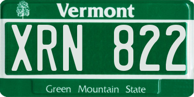 VT license plate XRN822