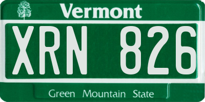 VT license plate XRN826