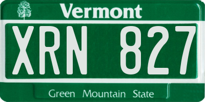 VT license plate XRN827