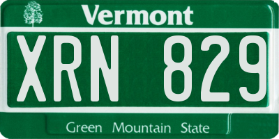 VT license plate XRN829