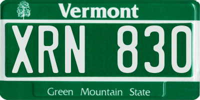 VT license plate XRN830