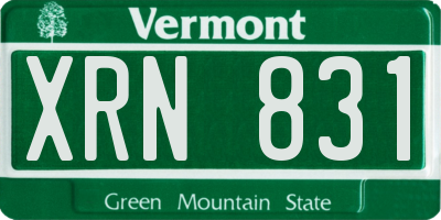 VT license plate XRN831