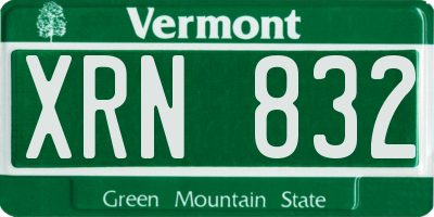 VT license plate XRN832
