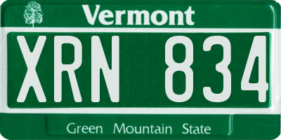 VT license plate XRN834