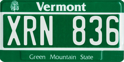 VT license plate XRN836