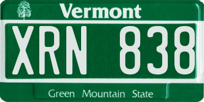 VT license plate XRN838