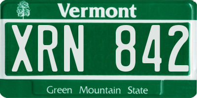 VT license plate XRN842