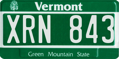 VT license plate XRN843