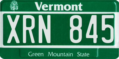 VT license plate XRN845