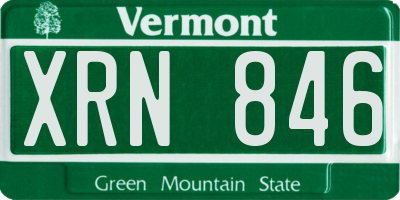 VT license plate XRN846
