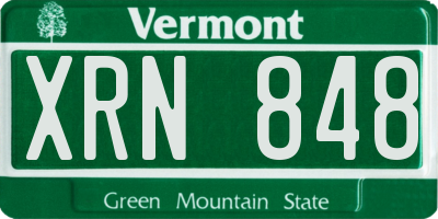 VT license plate XRN848