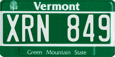 VT license plate XRN849