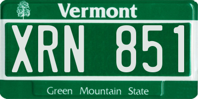 VT license plate XRN851