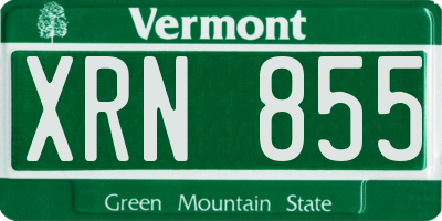 VT license plate XRN855