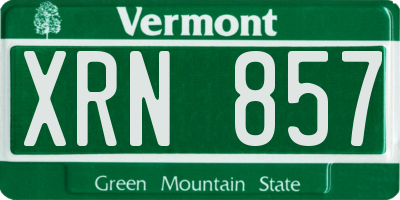 VT license plate XRN857