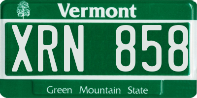 VT license plate XRN858