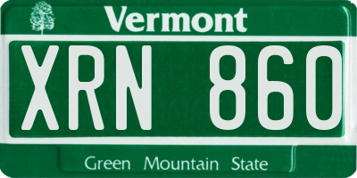 VT license plate XRN860