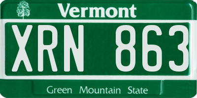 VT license plate XRN863
