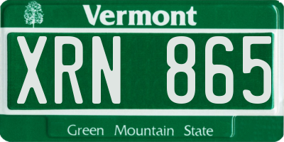 VT license plate XRN865