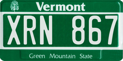 VT license plate XRN867