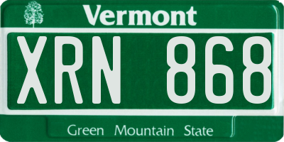 VT license plate XRN868