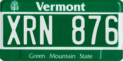VT license plate XRN876