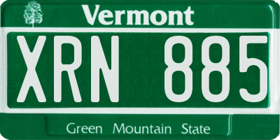 VT license plate XRN885