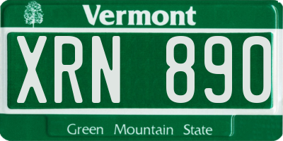 VT license plate XRN890